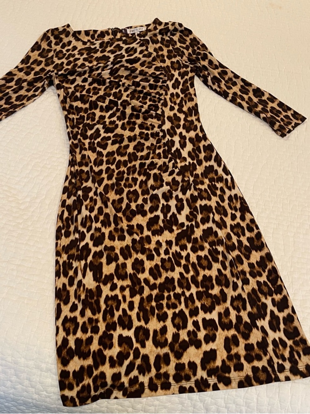 Jennifer Lopez Orange-Black Colorblock Midi Dress